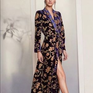 BCBGMAXAZRIA velvet floral burnout wrap dress